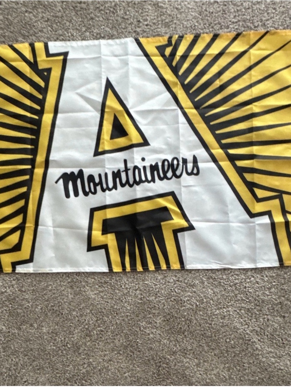 Mountaineers Wall Flag - White and Yellow Home Wall Decor size 2.11 ft x 1.11 ft